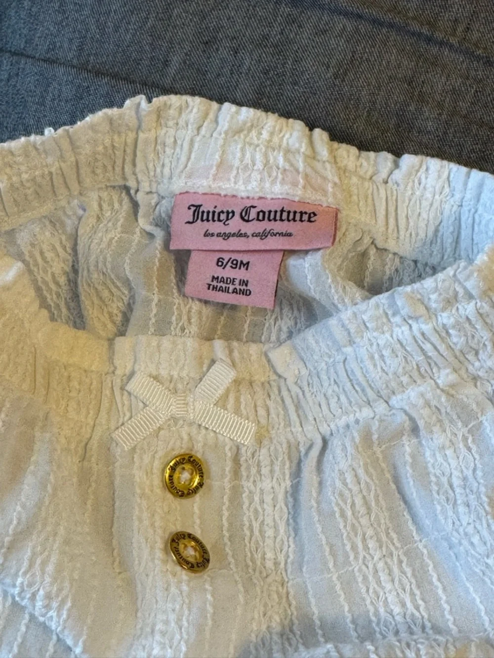 Juicy Couture White Floral Embroidered Diaper Cover